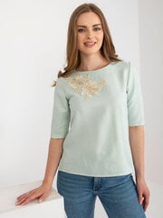 Блузка LK-BZ-509314.83 БЕЛЫЙ/ЗЕЛЕНЫЙ factory-LK-BZ-509314.83-white-green-L/XL цена и информация | Женские блузки, рубашки | pigu.lt