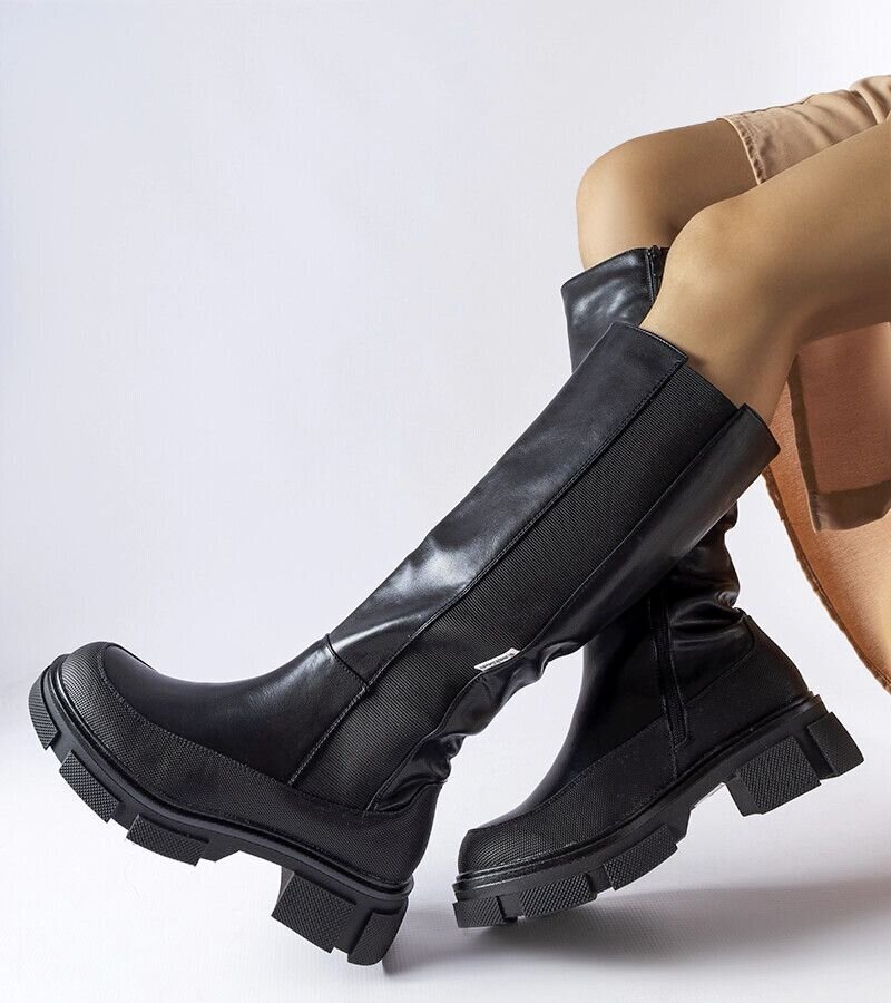Ilgaauliai batai moterims Rafah GRM25289.2681, juodi kaina ir informacija | Aulinukai, ilgaauliai batai moterims | pigu.lt