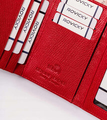 Moteriška odinė raudonos spalvos piniginė 5903051121043 kaina ir informacija | Piniginės, kortelių dėklai moterims | pigu.lt