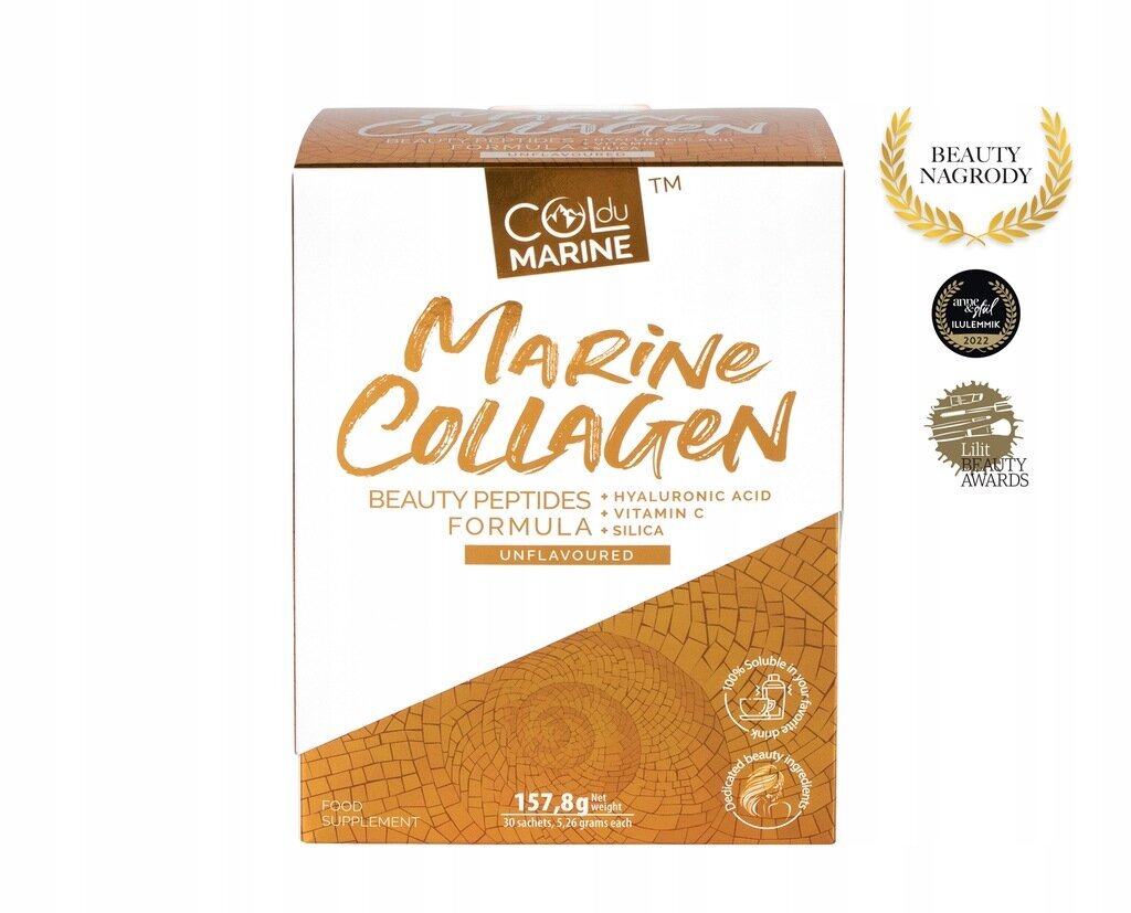 Maisto papildas Col Du Marine Jūrinis žuvies Kolagenas su Hialurono rūgštimi Beauty Peptides Formula, 270 pak. x 5,26 g цена и информация | Vitaminai, maisto papildai, preparatai grožiui | pigu.lt