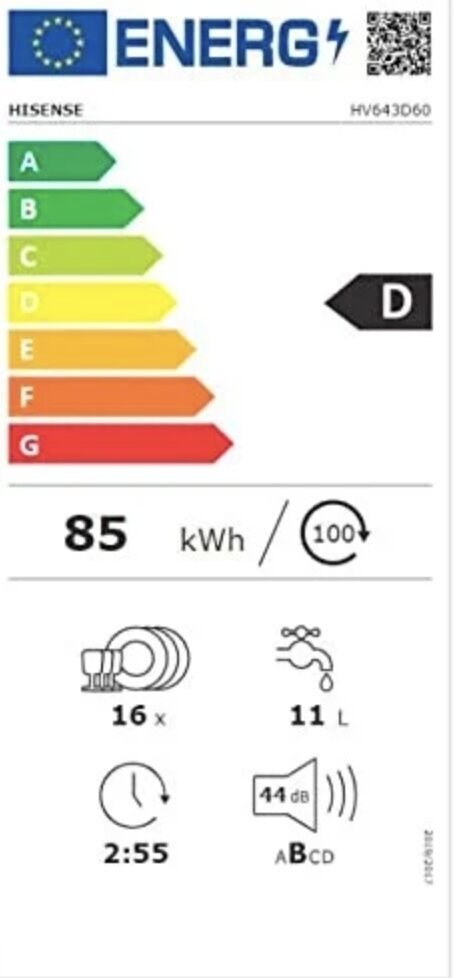 Hisense Hv643d60 kaina ir informacija | Indaplovės | pigu.lt