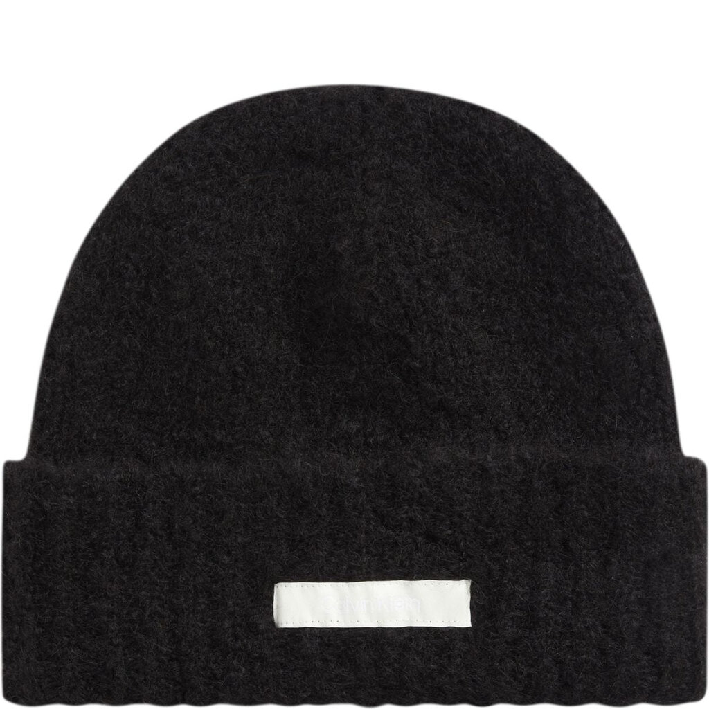 CALVIN KLEIN moteriška juoda kepurė Satin label beanie цена и информация | Kepurės moterims | pigu.lt