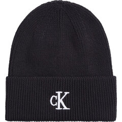 CALVIN KLEIN JEANS moteriška juoda kepurė Archive logo beanie цена и информация | Женские шапки | pigu.lt