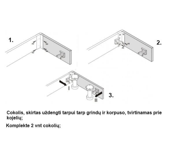 Cokolis Liveo Tiffany T32, balta kaina ir informacija | Virtuvės baldų priedai | pigu.lt