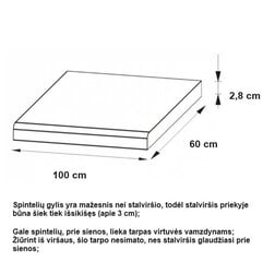 Stalviršis Liveo Tiffany T33/100, 100 cm ruda kaina ir informacija | Virtuvės stalviršiai | pigu.lt