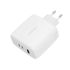 Wall Charger 120W GaN Ricomm RC1201 EU, 1xUSB-A, 2xUSB-C + 2.1m USB-C Cable цена и информация | Зарядные устройства для телефонов | pigu.lt