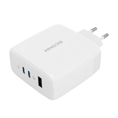 Wall Charger 120W GaN Ricomm RC1201 EU, 1xUSB-A, 2xUSB-C + 2.1m USB-C Cable цена и информация | Зарядные устройства для телефонов | pigu.lt