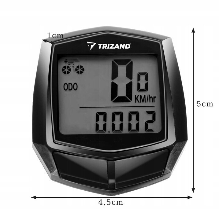 Laidinis dviračio kompiuteris Trizand LR18664, juodas цена и информация | Dviračių kompiuteriai, navigacija | pigu.lt