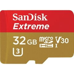 SanDisk Extreme 32 GB Micro SDHC U1-I Class 10 Карта Памяти для Устройств (SDSQXAF-032G-GN6AA) цена и информация | Карты памяти для фотоаппаратов, камер | pigu.lt