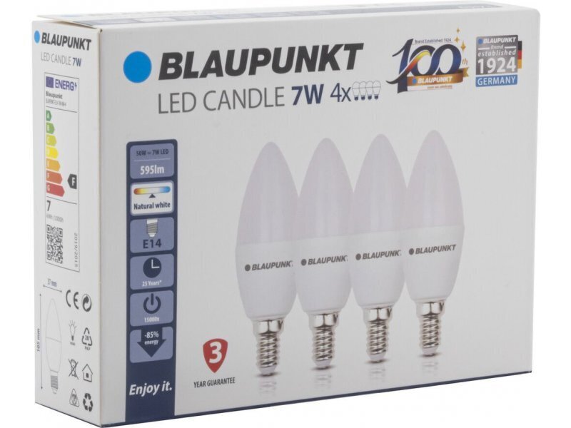 Blaupunkt LED lemputės E14 6,8W 4pcs, naturali balta цена и информация | Elektros lemputės | pigu.lt
