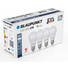 Blaupunkt LED лампа E27 A60 6W 4000K, 4 шт цена и информация | Электрические лампы | pigu.lt