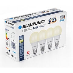 Blaupunkt LED лампа E27 A60 12W 2700K 4pcs цена и информация | Электрические лампы | pigu.lt