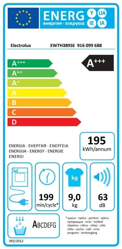 Electrolux EW7H389SE kaina ir informacija | Džiovyklės | pigu.lt