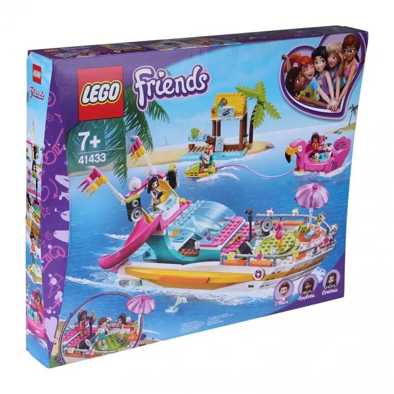 41433 LEGO® Friends Vakarėlių laivas, 640 d. kaina ir informacija | Konstruktoriai ir kaladėlės | pigu.lt