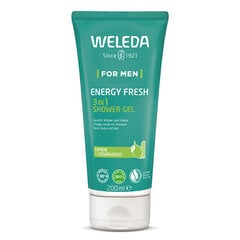 Valomoji želė 3in1 plaukams ir kūnui Weleda Men Energy Fresh 3in1, vyrams, 200 ml kaina ir informacija | Dušo želė, aliejai | pigu.lt