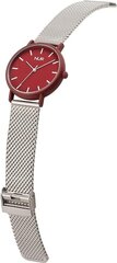 Moteriškas laikrodis Nur, raudonas, sidabrinis kaina ir informacija | Moteriški laikrodžiai | pigu.lt