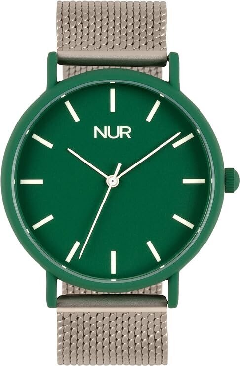 Moteriškas laikrodis Nur, žalias, sidabrinis kaina ir informacija | Moteriški laikrodžiai | pigu.lt