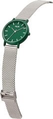 Унисекс часы  Nur, Tangle, зеленые/серебристые цена и информация | Женские часы | pigu.lt