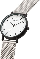 Moteriškas laikrodis Nur, juodas, sidabrinis kaina ir informacija | Moteriški laikrodžiai | pigu.lt