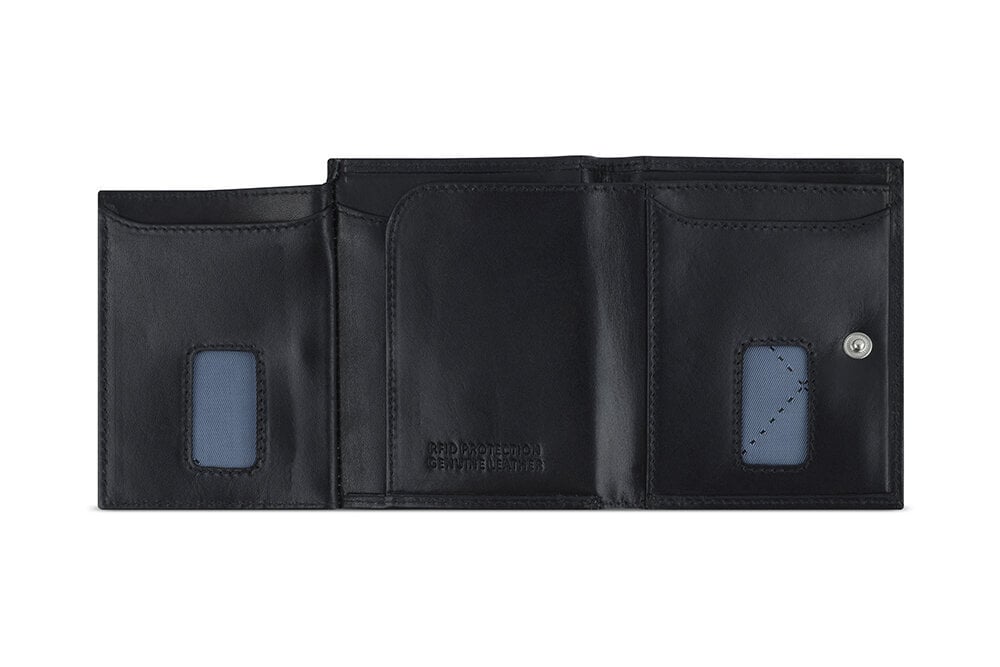 Bugatti Secure Slim Mini odinė piniginė su Rfid apsauga, plona piniginė, kortelių laikiklis, juoda цена и информация | Vyriškos piniginės, kortelių dėklai | pigu.lt