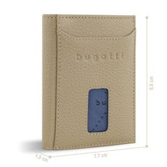 Bugatti Secure Slim Mini odinė piniginė su Rfid apsauga, plona piniginė, kortelių laikiklis, smėlio spalvos kaina ir informacija | Vyriškos piniginės, kortelių dėklai | pigu.lt