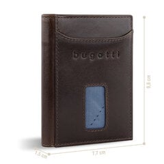 Bugatti Secure Slim Mini odinė piniginė su Rfid apsauga, plona piniginė, kortelių laikiklis, ruda kaina ir informacija | Vyriškos piniginės, kortelių dėklai | pigu.lt