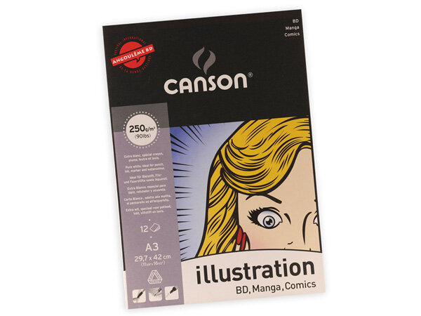Piešimo bloknotas Illustration Manga A3/250g 12 lapų цена и информация | Sąsiuviniai ir popieriaus prekės | pigu.lt