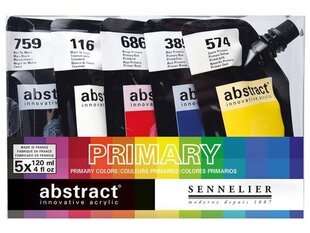 Akrilinių dažų rinkinys Abstract 5x120ml Primary kaina ir informacija | Piešimo, tapybos, lipdymo reikmenys | pigu.lt