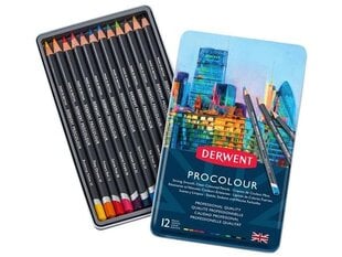 Spalvoti pieštukai Derwent Procolour 12vnt. kaina ir informacija | Piešimo, tapybos, lipdymo reikmenys | pigu.lt