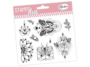 Antspaudų rinkinys silikone Aladine Stampo Clear 9vnt. Butterfly Flowers blister цена и информация | Принадлежности для рисования, лепки | pigu.lt