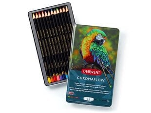 Spalvoti pieštukai Derwent Chromaflow 12vnt. kaina ir informacija | Piešimo, tapybos, lipdymo reikmenys | pigu.lt