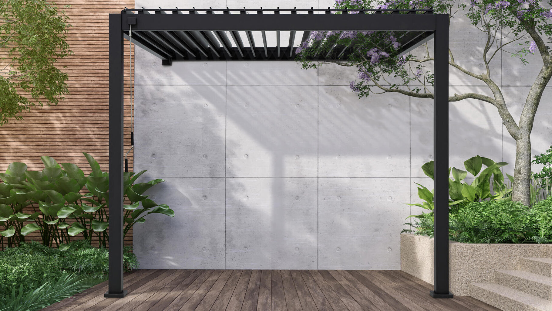 Pavėsinė Pergola Premium Wall 3x4 montuojama prie sienos, pilka kaina ir informacija | Pavėsinės | pigu.lt