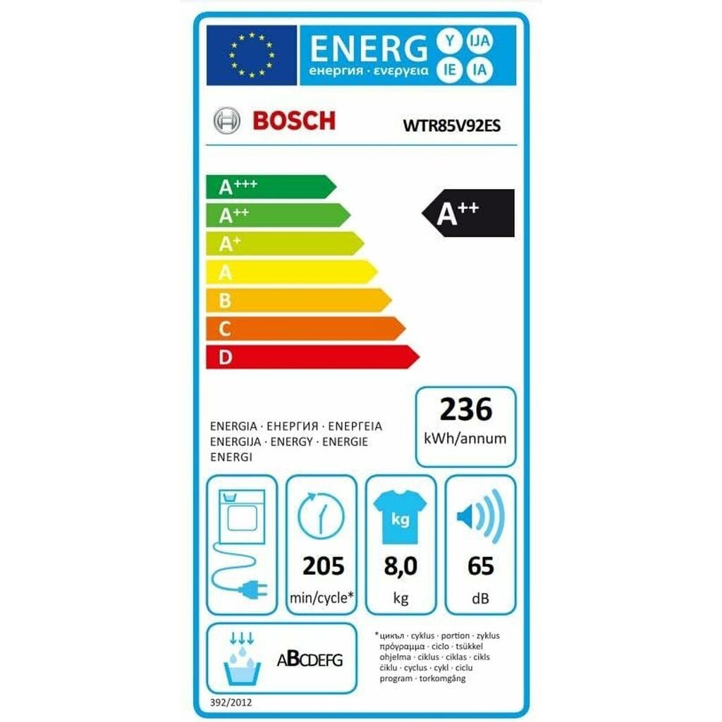 Bosch WTR85V92ES цена и информация | Džiovyklės | pigu.lt