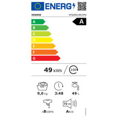 Hisense WFQA9014EVJMW kaina ir informacija | Skalbimo mašinos | pigu.lt