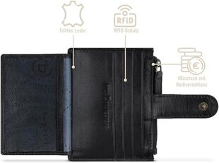Bugatti Remo maža piniginė su Rfid apsauga, juodos spalvos mini piniginė iš odos kaina ir informacija | Vyriškos piniginės, kortelių dėklai | pigu.lt
