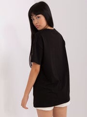 Женская футболка черного цвета с аппликацией цена и информация | Футболка женская | pigu.lt