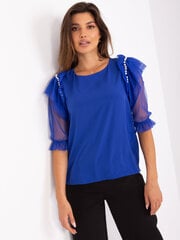 Женская блузка с принтом, синяя цена и информация | Женские блузки, рубашки | pigu.lt