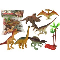 Dinozaurų figūrėlių rinkinys su priedais LeanToys, 8 vnt. kaina ir informacija | Žaislai berniukams | pigu.lt