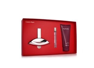 Подарочный набор Calvin Klein Euphoria для женщин: парфюм EDP, 100 мл + EDP MINI, 10 мл + лосьон для тела, 200 мл цена и информация | Женские духи | pigu.lt