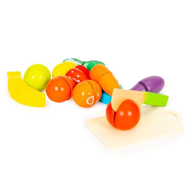 Medinės daržovės ir vaisiai pjaustymui Multistore HC517244, 13 elementų kaina ir informacija | Žaislai mergaitėms | pigu.lt