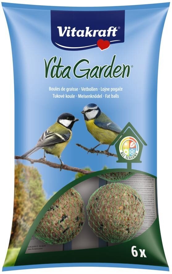 Pašaro papildas sodo paukščiams Vitakraft Classic Fatballs, 6vnt kaina ir informacija | Lesalas paukščiams | pigu.lt