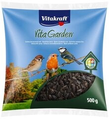 Papildomas pašaras sodo paukščiams Vitakraft Classic Sunflowerseeds Black, 500g цена и информация | Корм для птиц | pigu.lt