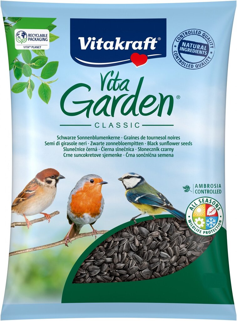 Pašaro papildas paukščiams Vitakraft Classic Sunflowerseeds Black, 3kg kaina ir informacija | Lesalas paukščiams | pigu.lt