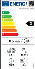 AEG FBB93807PW 9000 kaina ir informacija | Indaplovės | pigu.lt