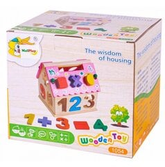 Medinis rūšiuoklis namelis su skaičiais ir formomis цена и информация | Развивающие игрушки | pigu.lt
