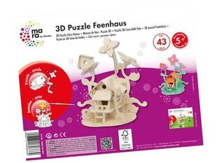 Medinė 3D dėlionė Marabu Kids Fairy House, 43 d. kaina ir informacija | Dėlionės (puzzle) | pigu.lt