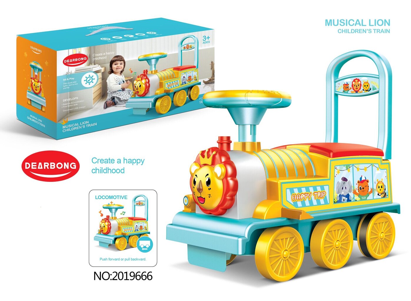 Vaikiškas lokomotyvas su garsais Dearbong цена и информация | Žaislai kūdikiams | pigu.lt