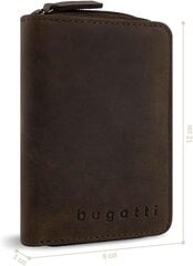 Moteriška odinė piniginė su užtrauktuku su Rfid apsauga Bugatti Luca, ruda, vintage kaina ir informacija | Piniginės, kortelių dėklai moterims | pigu.lt