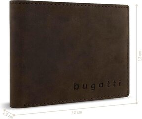 Piniginė su atvartu ir Rfid apsauga Natūrali odinė piniginė Bugatti Luca, ruda, vintage kaina ir informacija | Vyriškos piniginės, kortelių dėklai | pigu.lt