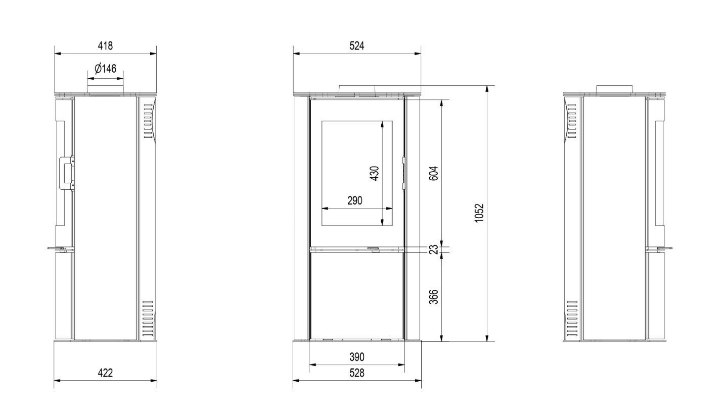 Židinys Kratki Koza, 8 kW kaina ir informacija | Židiniai, ugniakurai | pigu.lt